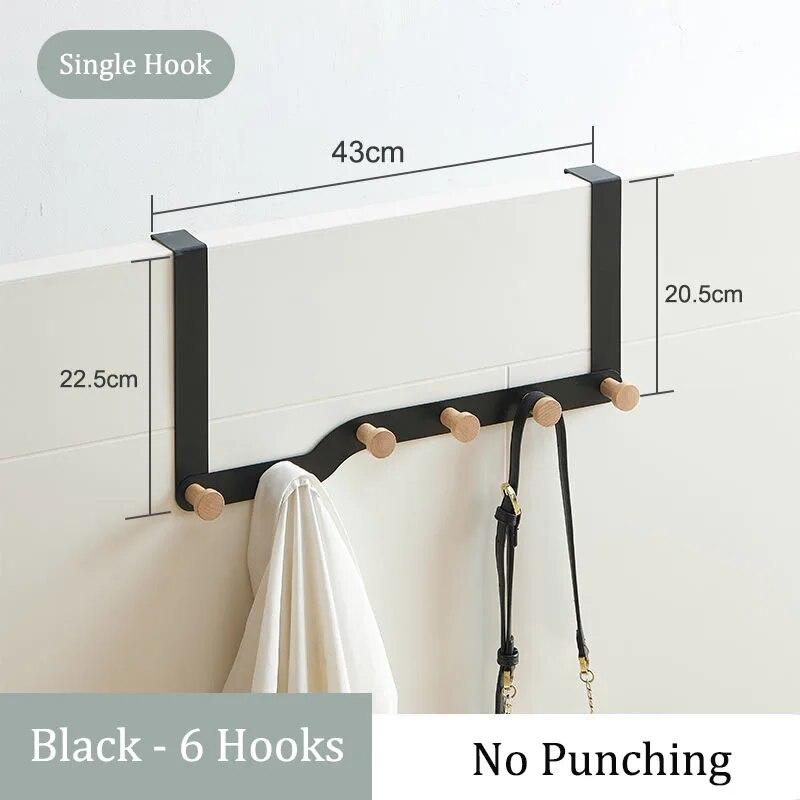 Modern Fashion Door Back Hook Bedroom Porch Free Punch Coat Hook Bathroom Door Hook Towel Rack Metal Hook