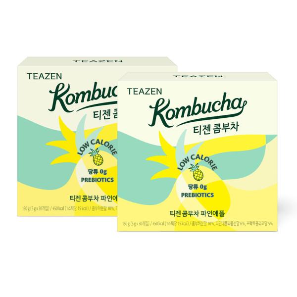 Teazen Kombucha Pineapple 30 палочек x 2 коробки, Корейский комбуча