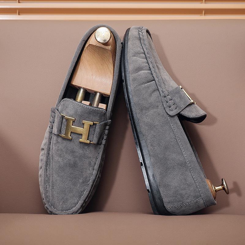 

Мужская обувь Doudou весенняя универсальная мужская повседневная кожаная обувь мужская ленивая обувь для вождения с одним педалью трендовая обувь мужская 44