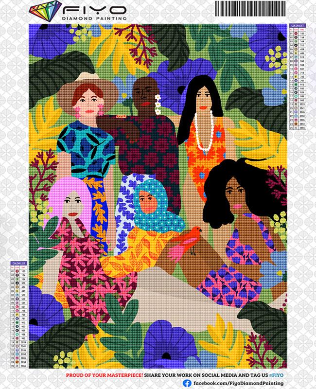 5D Diamant Malerei Tropical Bunte Mädchen Blume Diamant Stickerei Wand Kunst Kreuz Stich Bilder Für Wohnzimmer Wohnkultur quadro