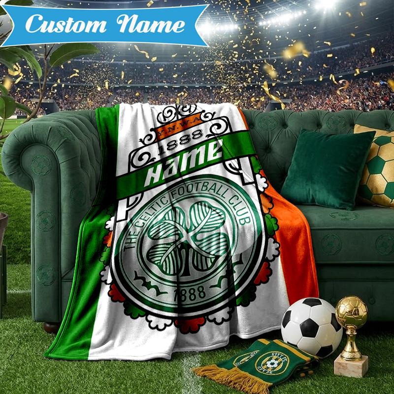 Coperta Personalizzata con Stemma Calcio Celtico Leggera Ideale per Letto Perfetta per Viaggi, Campeggio, Soggiorni, Divani, Regalo di Natale