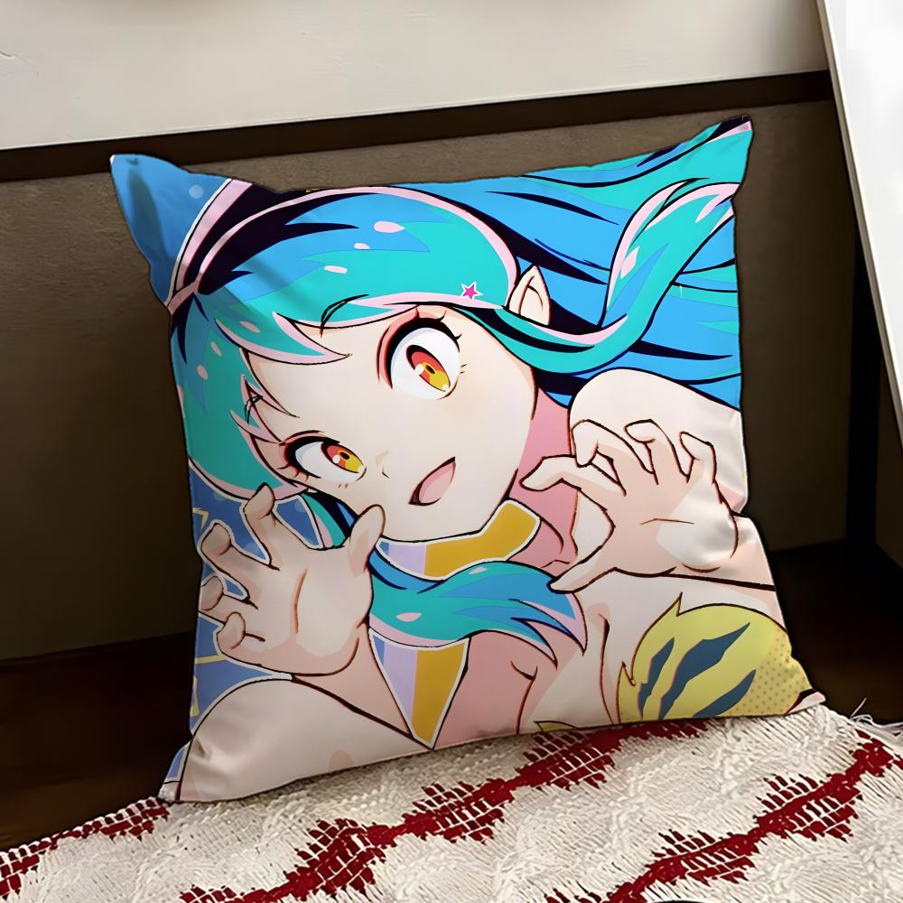 Anime UUrusei YYatsura Cushion Cover Reversible Soft Durable Pillow Cover Home  Car MultiScene Use for Daily Comfort