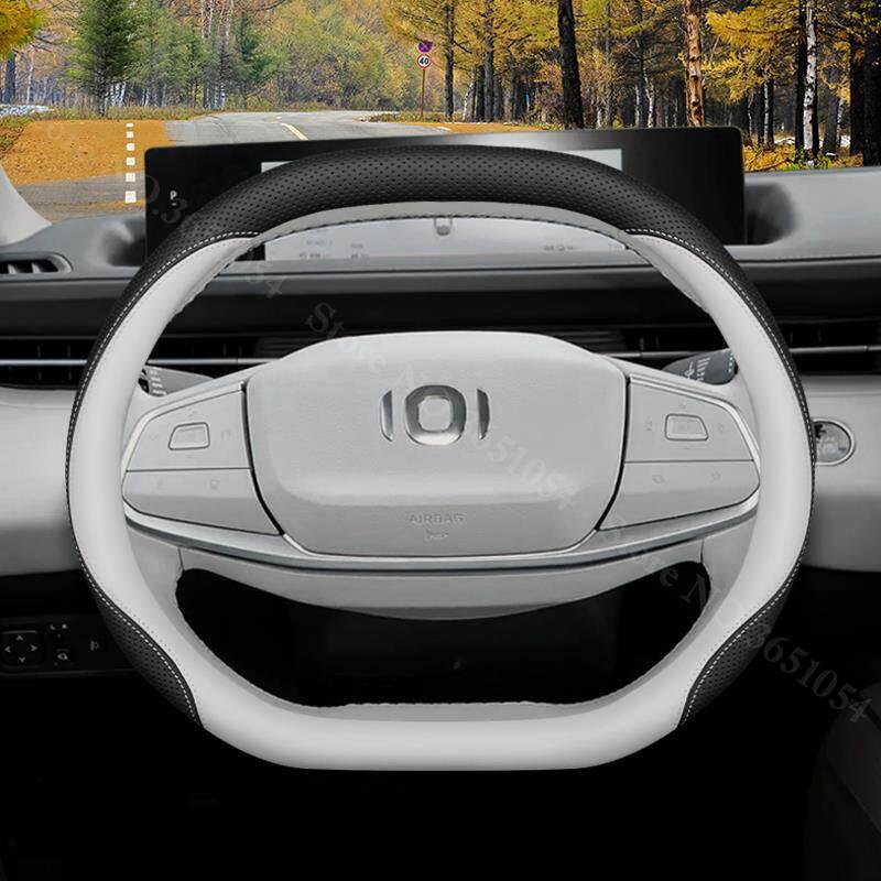 For Changan Qiyuan A05 A06 A07 Q05 Q07 Napa Leather Car Steering Wheel Cover Ultra-thin Car Handle Covers Interior Accessories