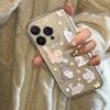 Cute Cartoon Cat Clear Phone Case, Kawaii Kitten Collage Shockproof Cover for iPhone
