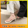 Thick Heel Crystal Heel Fashion Sandals 2025 Summer New Internet Celebrity Word with Transparent Thick Heel Cool Slippers Women's Wear