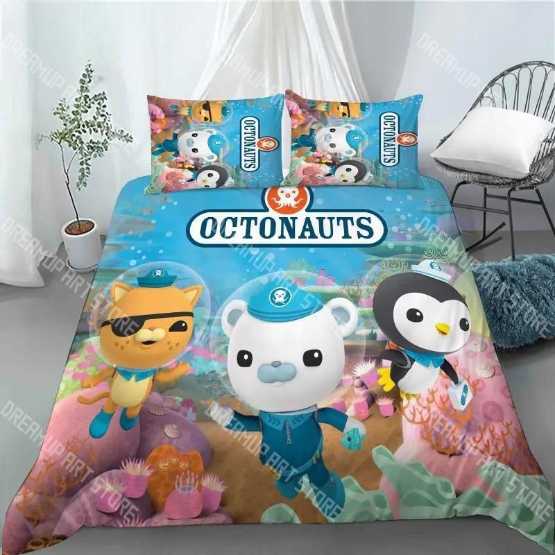 3D Print Octonauts Cartoon Anime Bedding Set Twin Queen King Full Size Duvet Cover Pillowcase Bed Boys Girls Adult Home Textiles