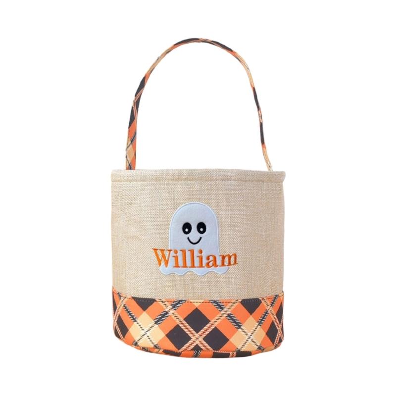 Fabric Trick or Treating Bucket Bag Friendly Halloween Party Accessory For Children Candy Collection