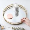 Gold Mirrored Vanity Tray for Bathroom Counter Metal Decorative Jewelry Storage Tray Cosmetic Perfume Organizer for Dresser Home