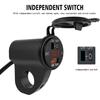 12V Motorcycle Handlebar 2.4A USB Adapter Charger with Digital Voltmeter Fits for 22mm-26mm Handlebars