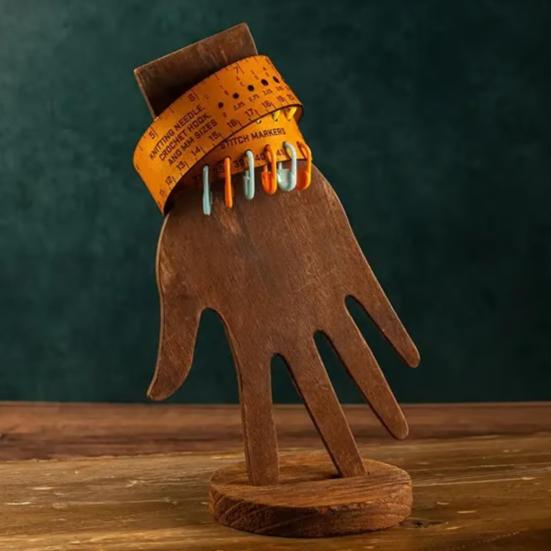 Leather 7-in-1 Measuring Tool Multifunctional 18" Wrist Ruler with Stitch Gauge Yarn Tester Stitch Markers