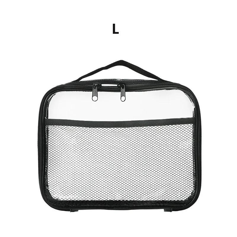 Large Capacity PVC Transparent Mesh Storage Bag Waterproof Casual Makeup Storage Zipper Bag Portable Toy Packaging Organizer