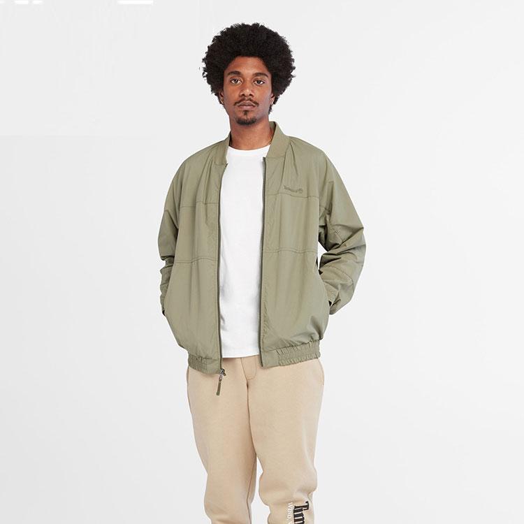 Timberland Ss23 Solid Color Logo Embroidered Water-Resistant Jacket Men Jacket Cassel-Green A6R87-590
