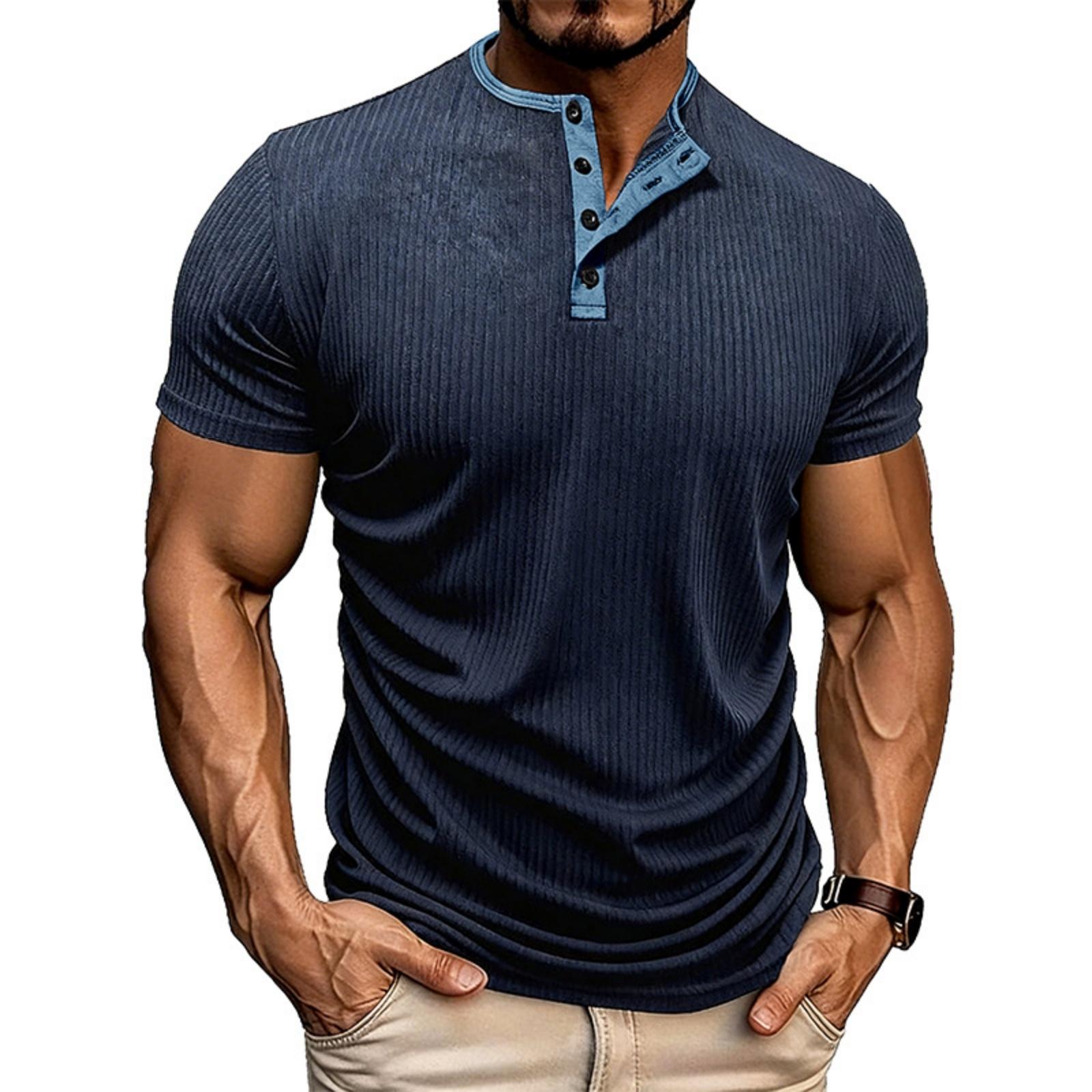 

Men s Casual Stylish Textured Knitted Top - Men s Stretch Golf Sport Breathable Short-sleeved Shirt XL