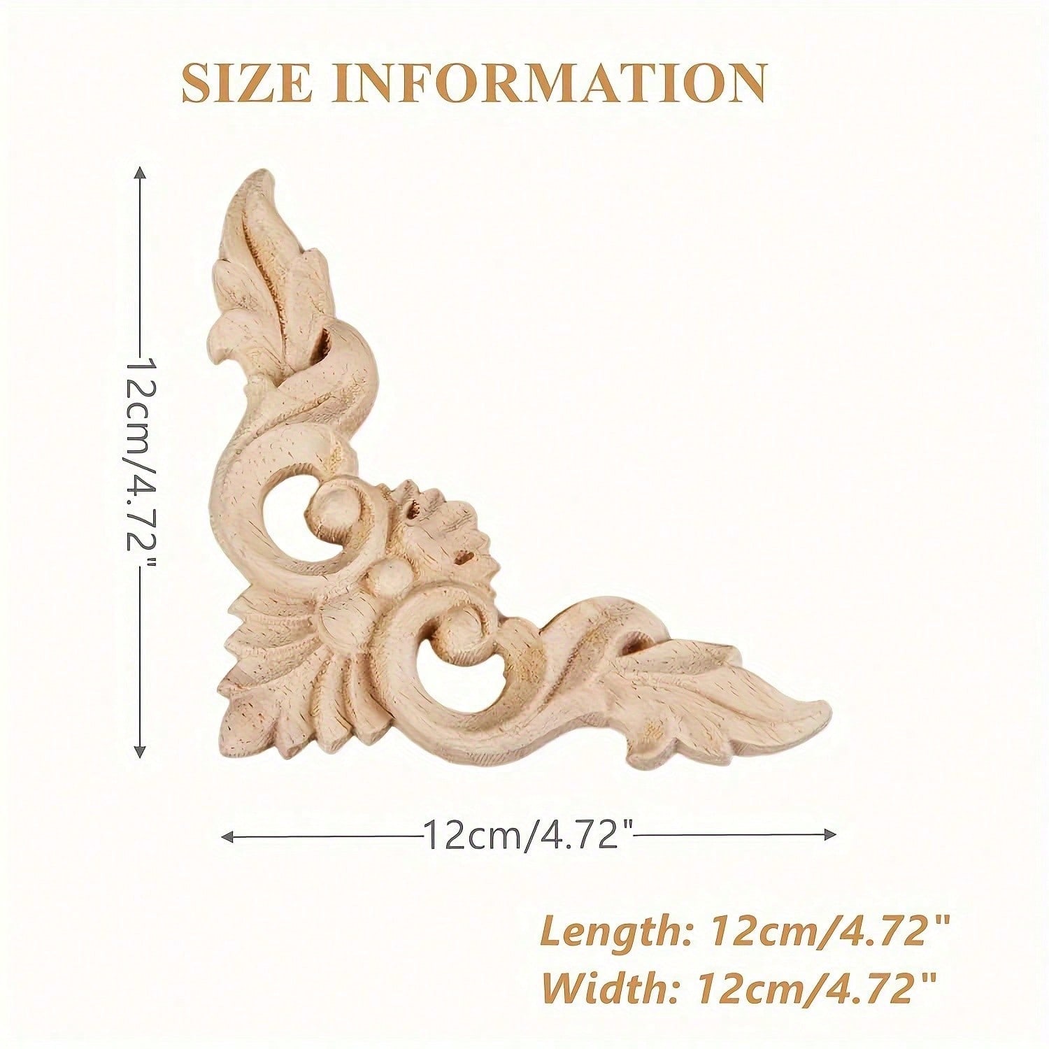 

4 шт. Деревянные резные аппликации, накладки, неокрашенные маленькие деревянные уголки, цветочные резные наклейки для зеркал, шкафов, стен, дверей, проект по художественному оформлению своими руками 12*12cm
