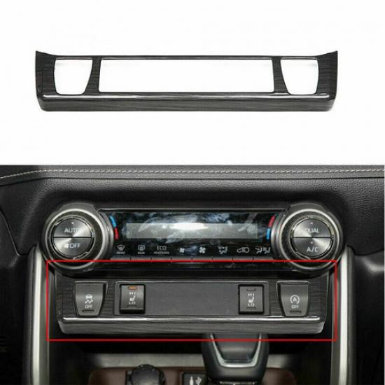 Black Brushed Seat Heating Switch Button Cover Trim For Toyota RAV4 2019-2024