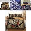 Luxurious Three Piece Digital Printed 3d Duvet Cover Cartoon Fiber Bed Set