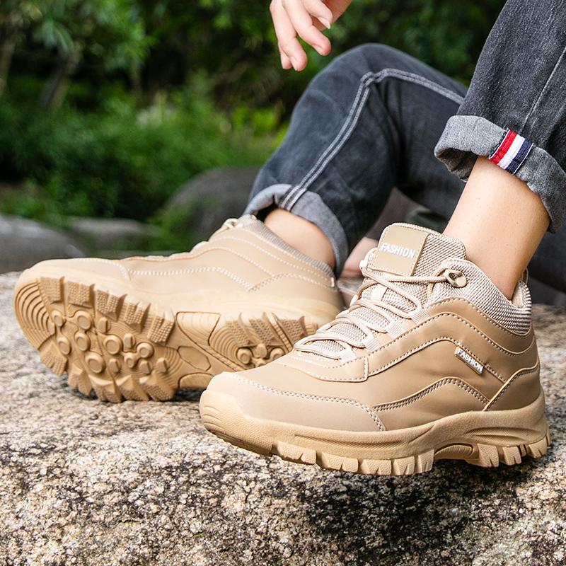 Fashion Men Shoes Outdoor Mountaineering Anti Slip Thick Soled Off-road Sports Autumn Leather Strap Wear-resistant Casual Workwear Shoes