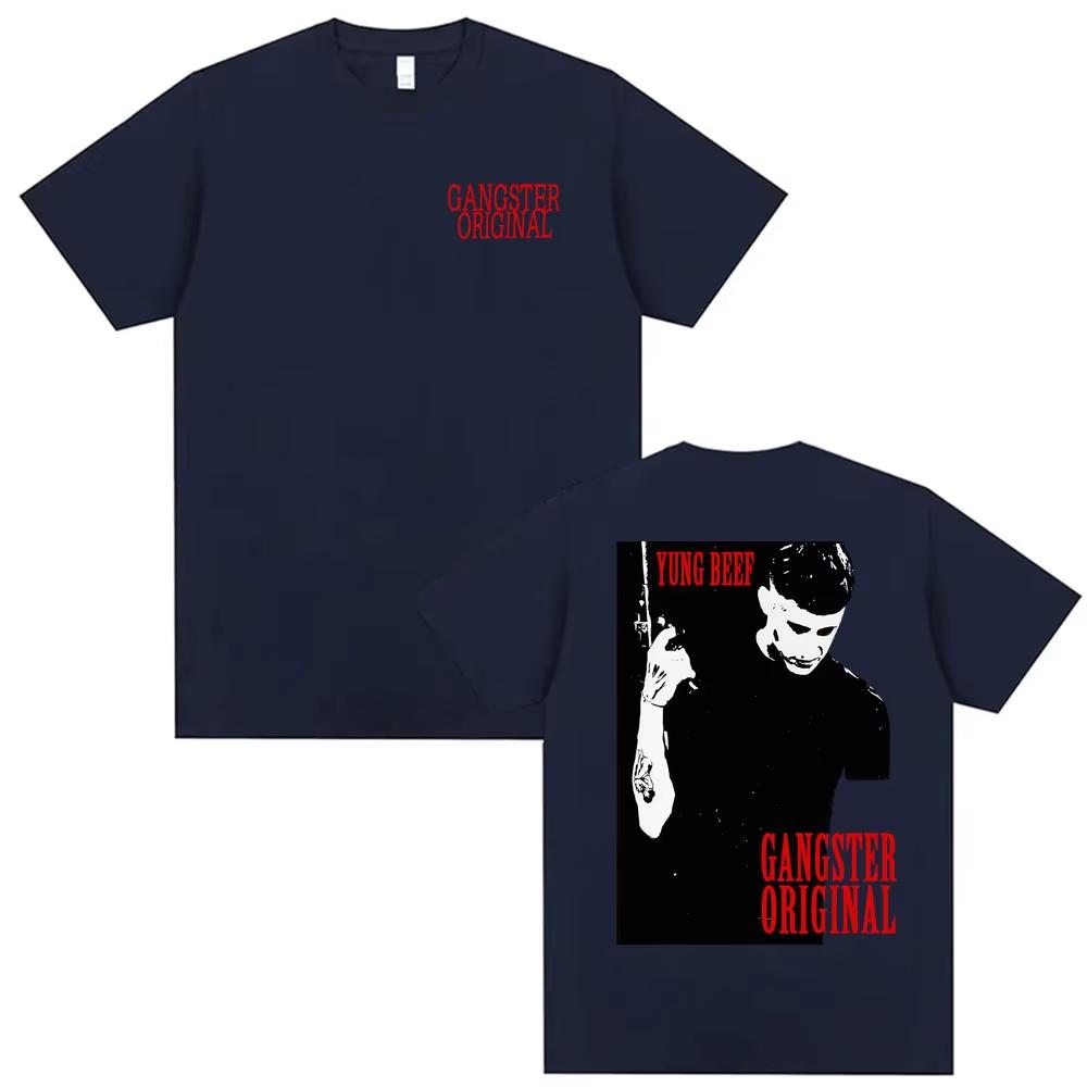 Rapper Yung Beef Ganster Original Merch T-Shirts Herren Kleidung reine Baumwolle Kurzarm Oberteil Harajuku Hip Hop High Street T-Shirt