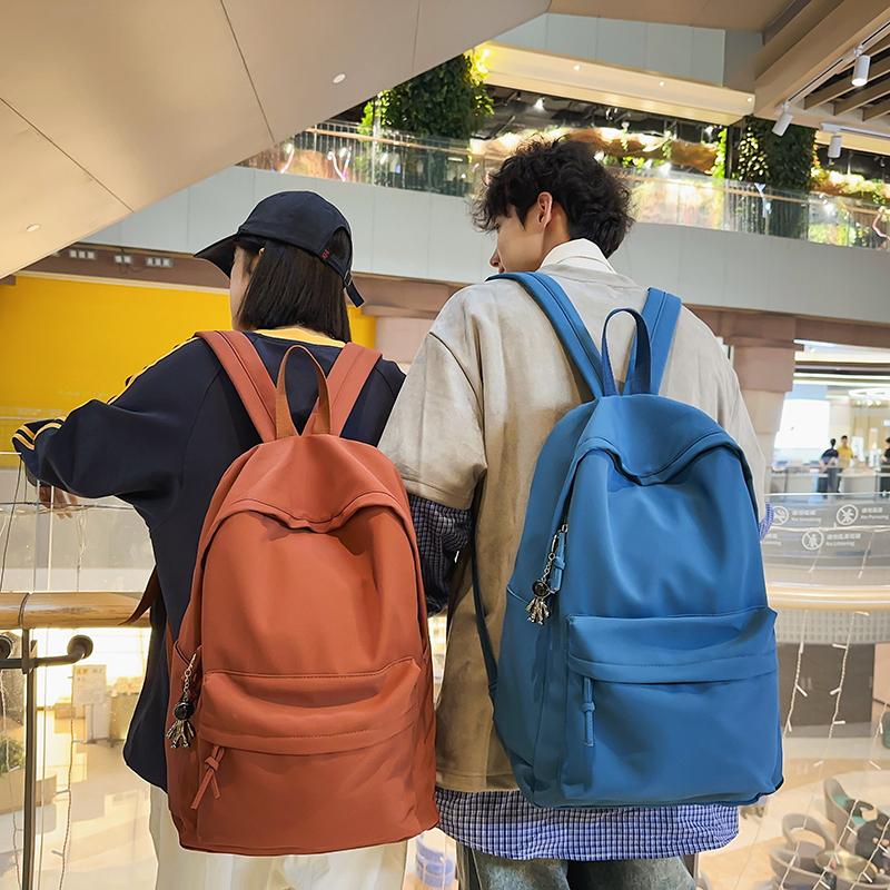 Herren Rucksack mit großem Fassungsvermögen Damen Rucksack einfarbig Studenten Schultasche