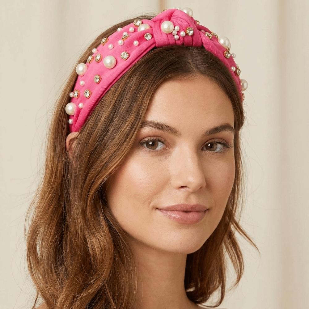 Nail Rhinestone Pearl Hairband Wide Edge Baroque Headband Luxury Pearl Head Hoop Adult