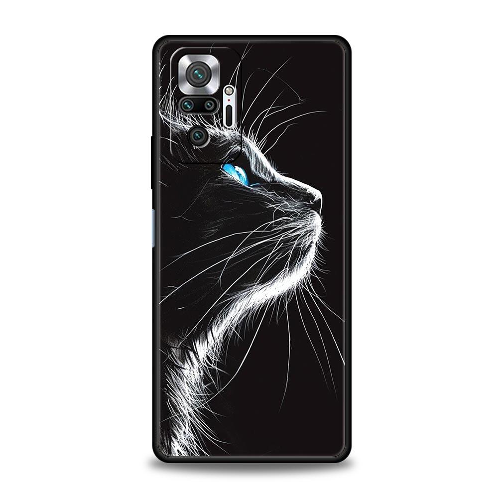 Cat Line Black Cats Phone Case For Xiaomi Redmi Note 14 13 5G 10 11 12 Pro Plus 4G 14C 13C 12C 10C Black Cover