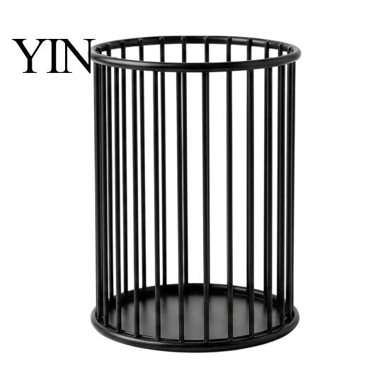 Office Supplies Storage Organizer Pen Holder/Storage Basket, Hollow Grid Iron Tube, Minimalist Metal Wire Basket Durable Pencil for Stationery