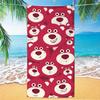 Cute Strawberry Bear Beach Towel Microfiber Printed Children'S Trumpet Cartoon Bear Beach Towel