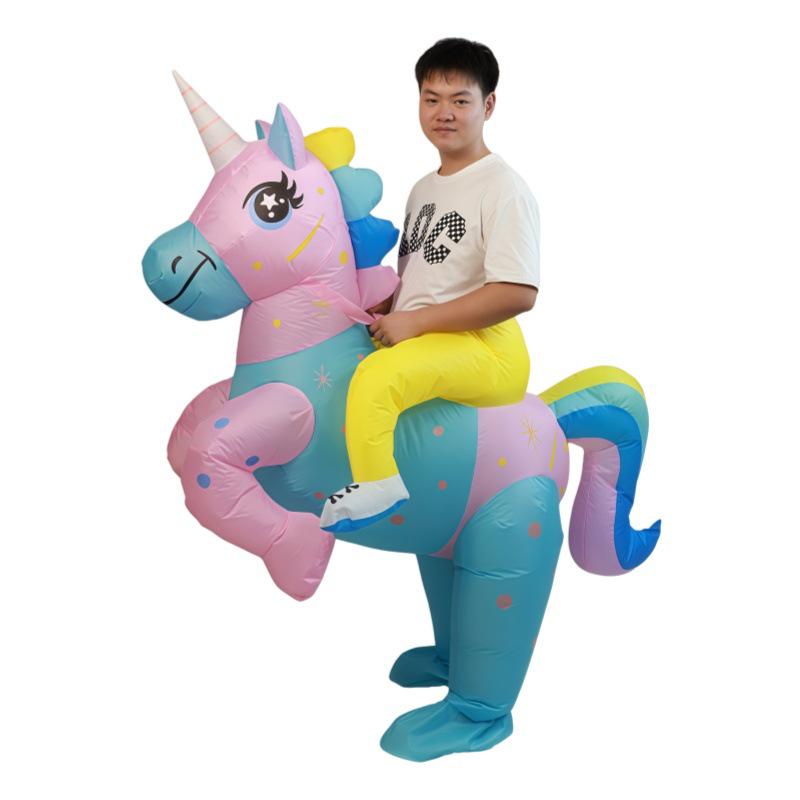 Halloween Cute Unicorn Inflatable Parent-Child Costume One Size