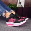 Women Thick-soled Sports Shoes PU Leather Outdoor Sneakers Non-slip Rocker Shoes Fashion Platform Shoes