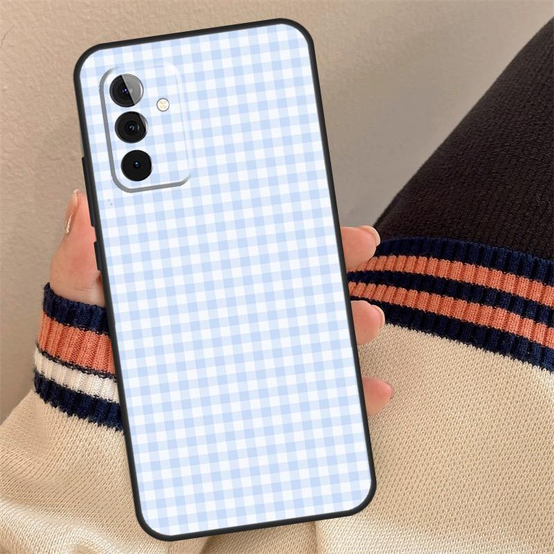 Pastel Gingham Cover For Samsung Galaxy A12 A13 A14 A54 A53 A52 A34 A33 A32 A24 A23 A22 A51 A71 Phone Case