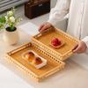 Bamboo Serving Tray with Handle Storage Tray New Water Cup Plate  for Home Living Room