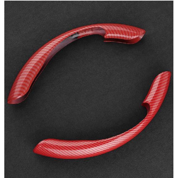 

Универсальный автомобильный чехол на руль 38 см 15 дюймов из углеродного волокна, чехол-усилитель колеса, противоскользящий салон автомобиля красный