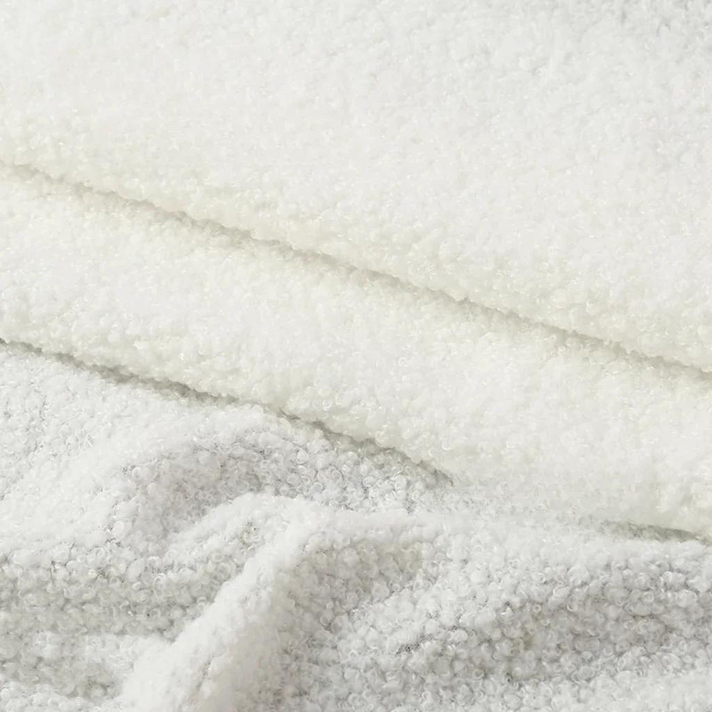 100x160cm Fur Plain Stretch Fabric for Children's Clothes Dolls Sewing Winter Coats White Teddy Hair Plush Cloth Smooth Drape