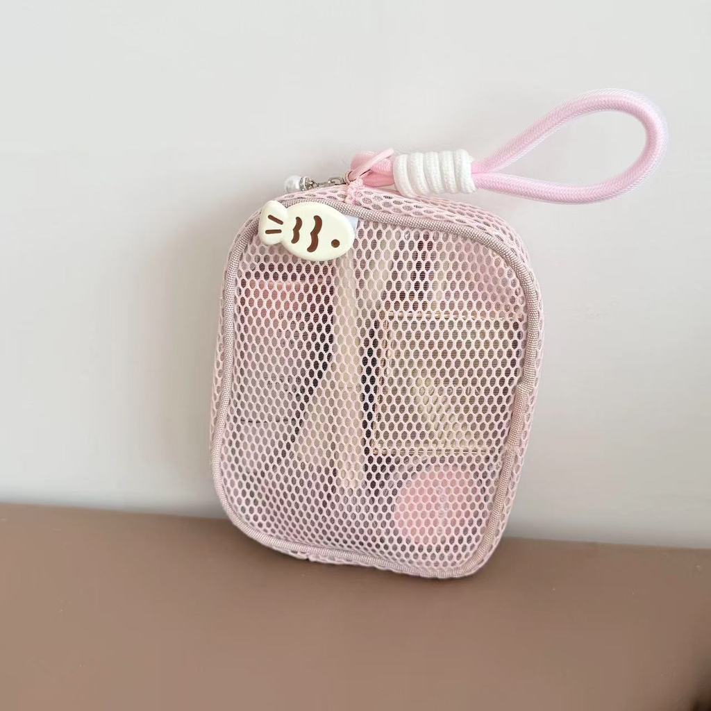 Nylon Tofu Block Mesh Makeup Bag With Large Capacity For Travel And Daily Use