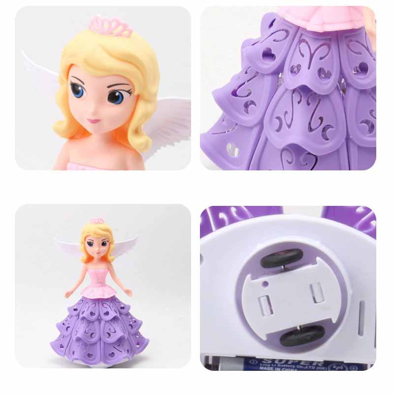 Kids Electric Toy Cartoon Pretty Angel Princess Toy With Light Music Gimbal Walking Toys Kids Light-emitting Toys Birthday Gifts