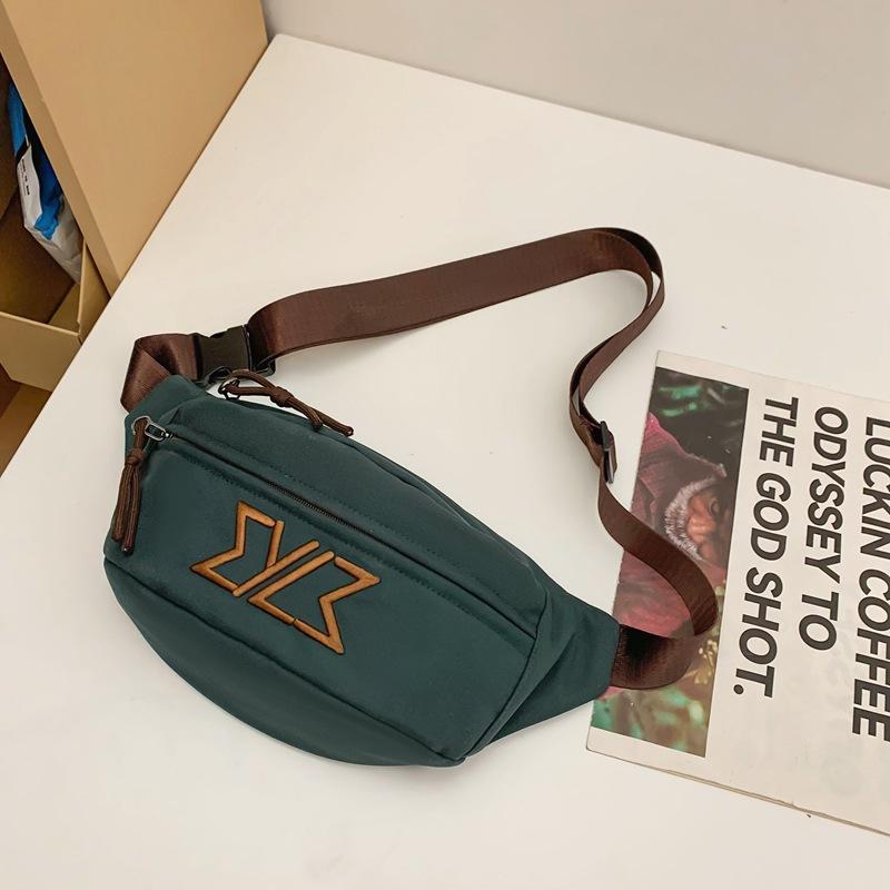 

Breast bag men s trendy brand messenger bag boys casual fanny pack shoulder bag women s sports men s small satchel зелений