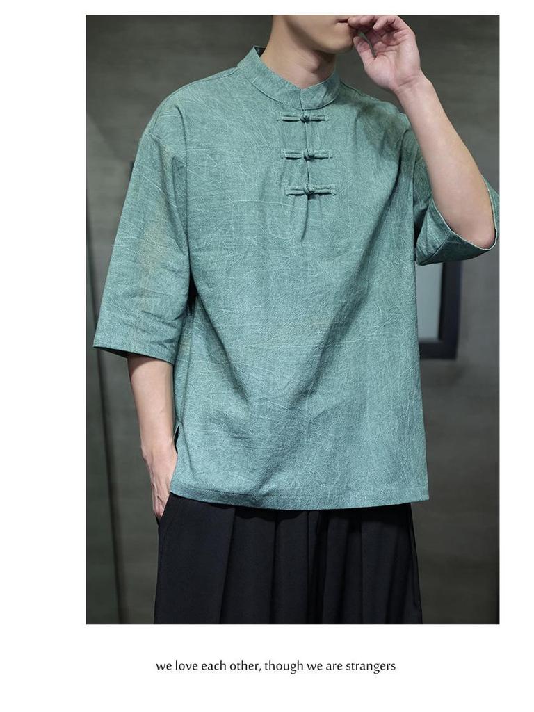 2024 Plus Size Men's Casual Chinese Style T-shirt