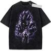 Unisex Washed Black Vintage Tshirt Dragon Ball Goku Highquality Fabric for Home Leisure Travel Shopping