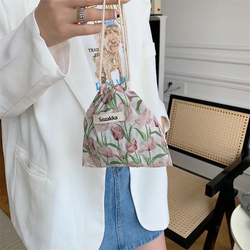 

Kawaii Ткань Цветочные Дорожная Косметичка Помада Кошелек Сумка Для Хранения Милые Косметички Сумки Женский Кошелек Органайзер Маленький Мешочек Сумки