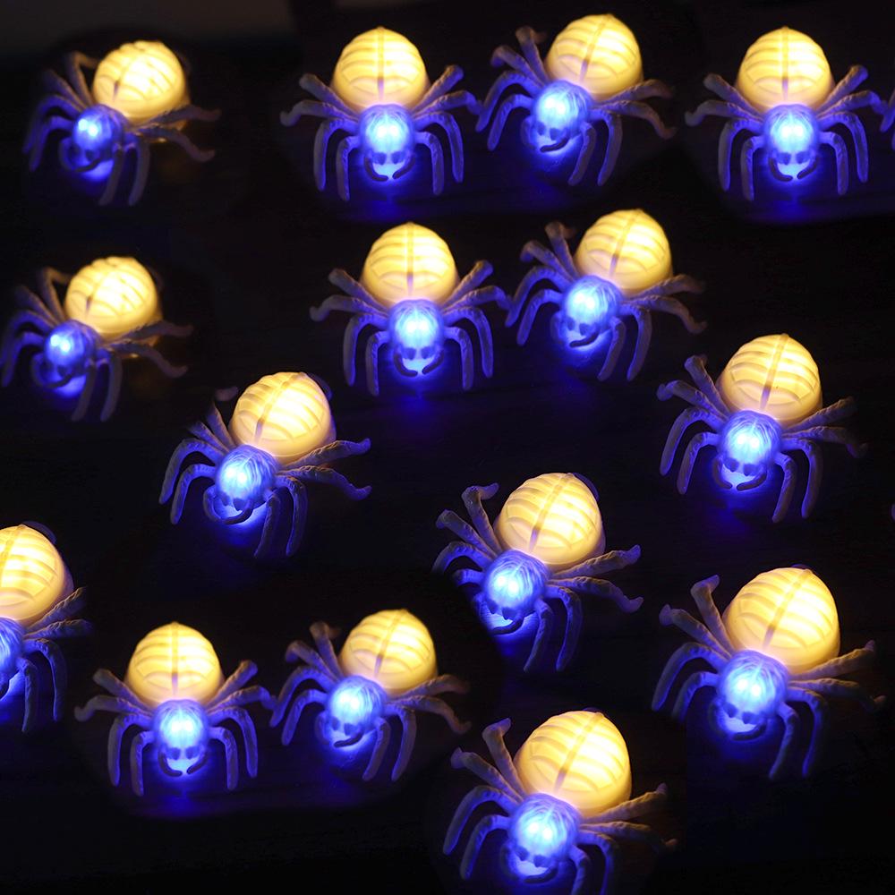 Halloween LED Spider & Candle Dual-Color Night Light
