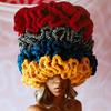 NEW Women Crochet Bucket Hats Y2k Fashion Pleated Ruffles Knitted Hat