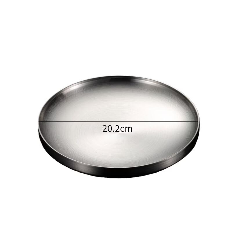 304 Stainless Steel Double Layer Round Dinner Plates