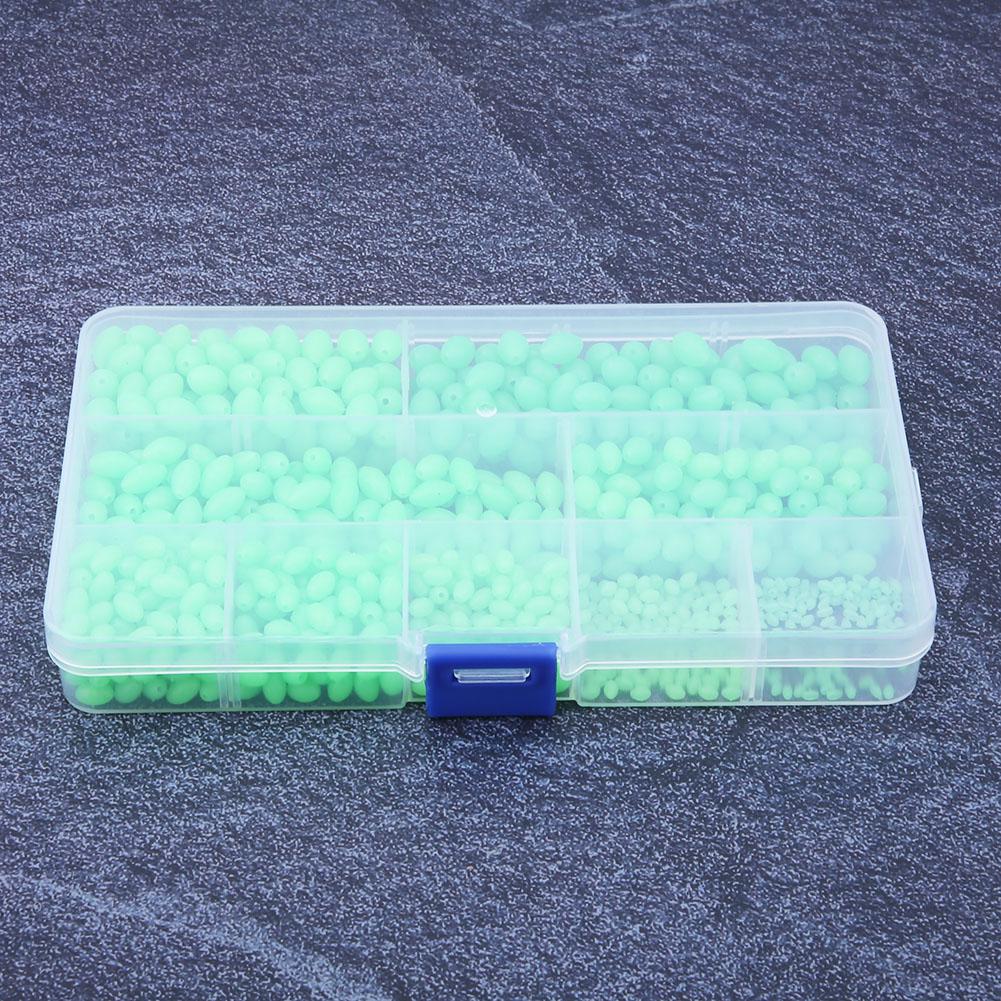 900 Pcs Multi Models Non Slip Luminous Fishing Beads Lures Tackle Tools for Saltwater Freshwater Kit