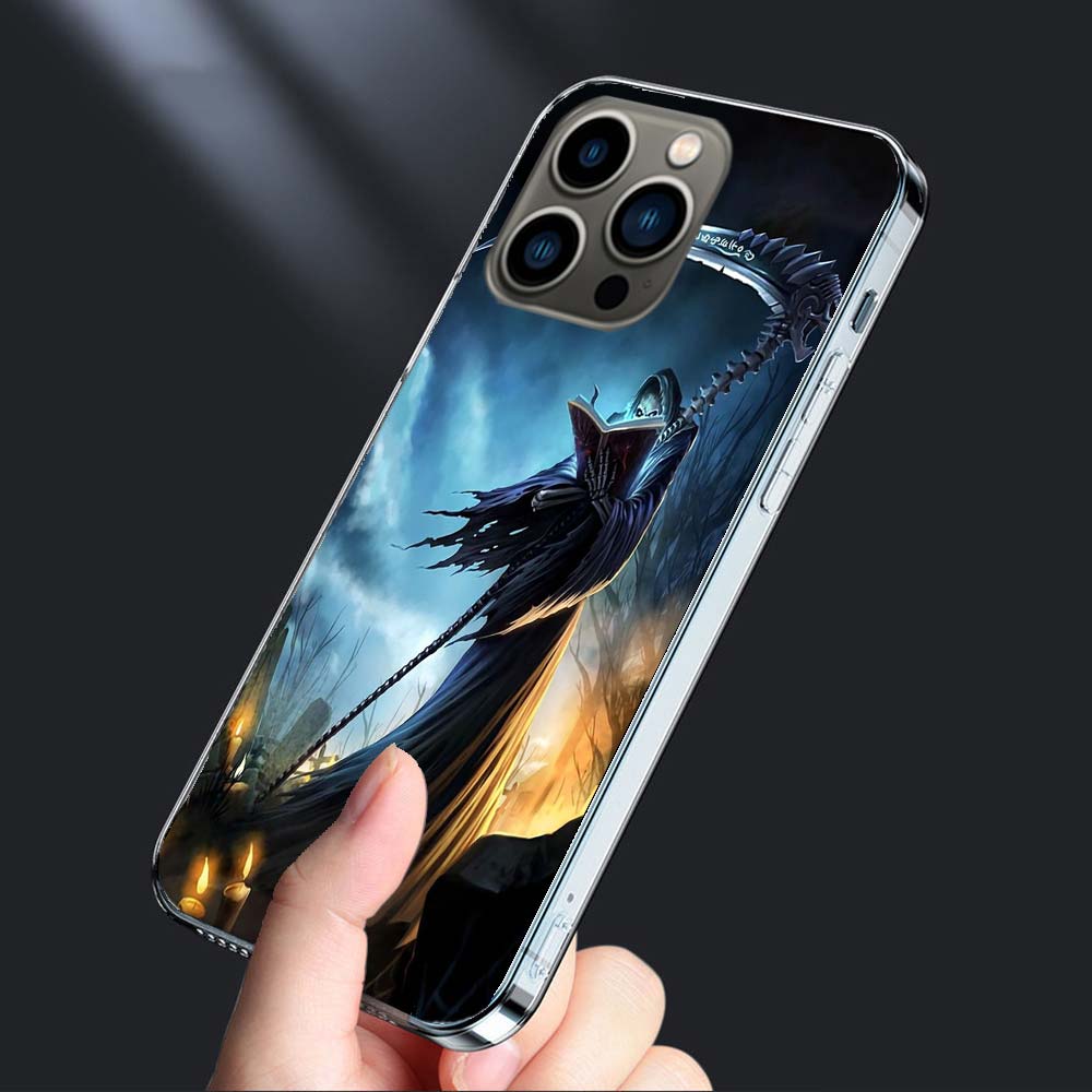 Tod Sensenmann Schädel Handyhülle Für Iphone 16E 15 Pro 14 Plus 17E 16 17 Pro Max Air 11 12 13 Mini Stoßfest Capa Niedlich Cov