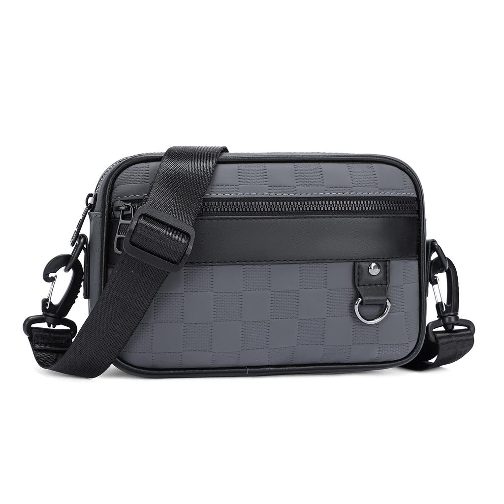 Men's Business Crossbody Bag – Soft PU Leather Shoulder Bag with Adjustable Strap for Work & Travel