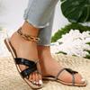 Plus Size Shoes for Women 2025 Summer Fashion Flats Slip on 36-43 Gold White Black Casual Beach Slippers Women Sandals