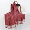 Fashion Ethnic Style Jacquard Scarf Outdoor Women Travel Paisley Tassel Shawl Neck Muslim Hijab Wrap Floral Luxury