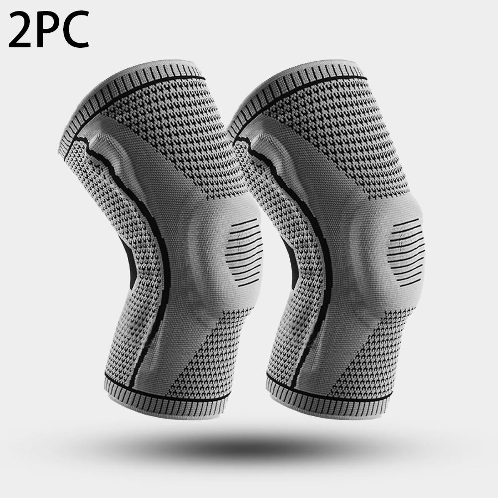 Sports Knee Brace Silicone Grip Anti Slip Support Basketball Running Compression Sleeves Lightweight Adjustable Breathable