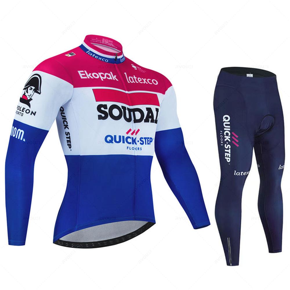 

Новий набір професійної осінньої велоформи Soudal Quick Step Дихаюча з довгим рукавом одяг для МТБ велосипеда Бельгійський костюм Roupa Ciclismo XXL