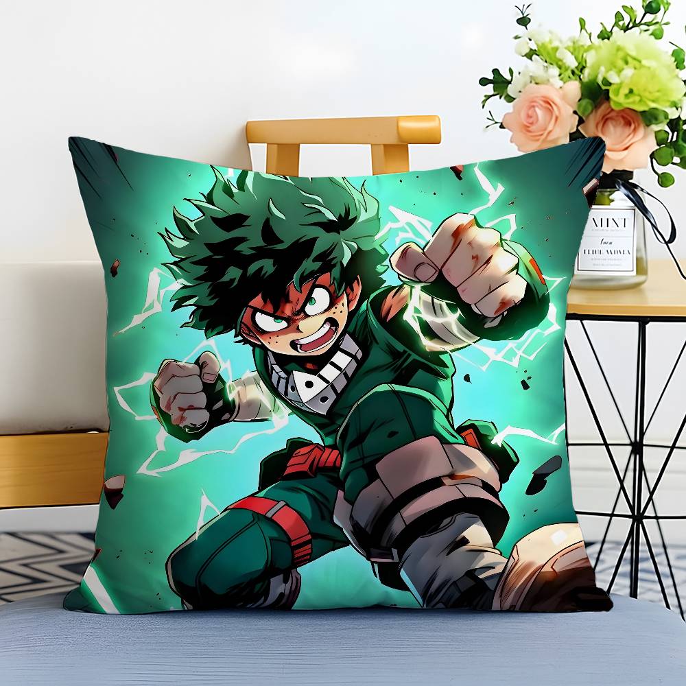My Hero A-Academia Izuku M-Midoriya Pillow Case Anti-dustmite Pillowcase Invisible zipper silky short plush Sofa cushion cover